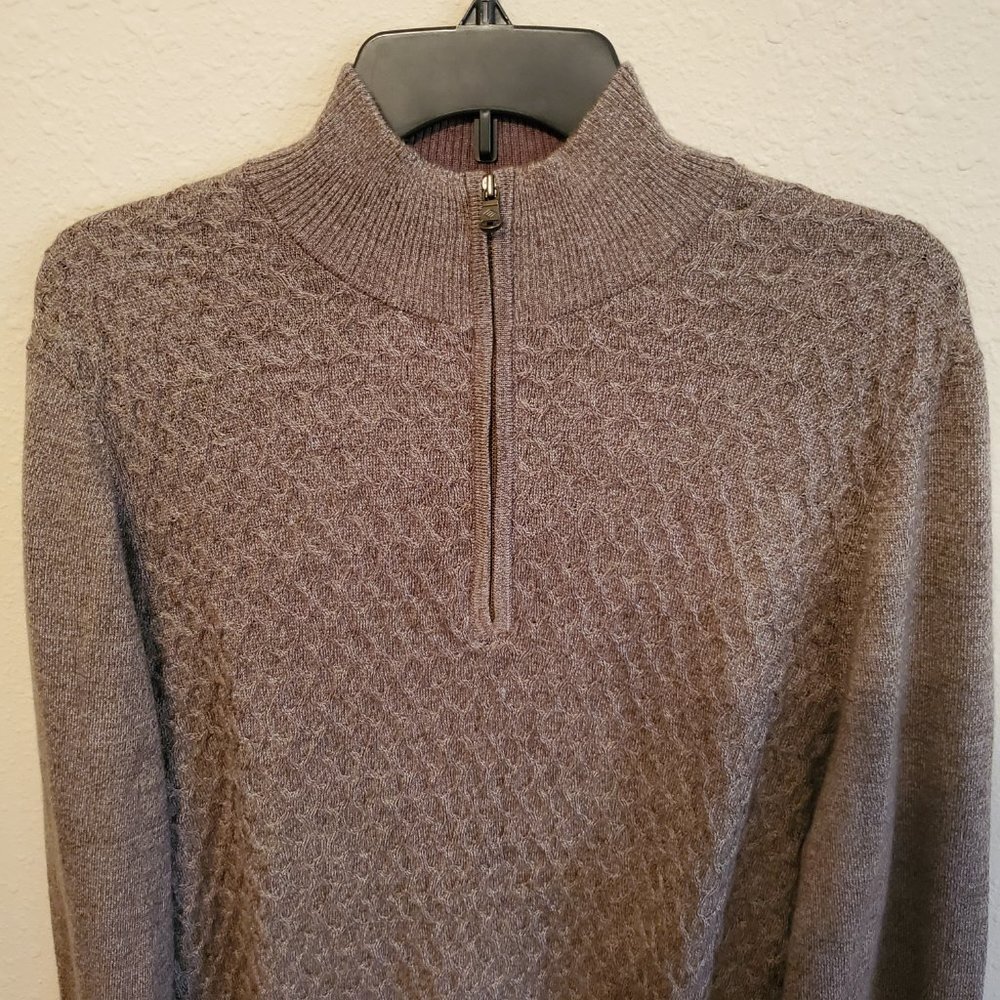 Joseph Abboud Wool blend Mock neck long sleeve zip up sweeter Size XL.